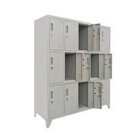 Casier commercial en acier à 15 portes, durable, résistant à la rouille et à l'eau, armoire de rangement en acier, casier pour personnel, casier de gym