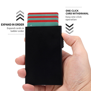Portefeuille personnalisé à impression laser mince et gravée <span class=keywords><strong>Porte</strong></span>-cartes pour hommes <span class=keywords><strong>Porte</strong></span>-cartes de crédit Smart Pop up en métal et aluminium - Product Image 3