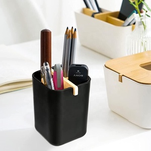 BAMBWARE Portapenne e Portaspazzolino Moderno Rettangolare in Fibra di Bambù Biodegradabile Senza Plastica <span class=keywords><strong>per</strong></span> Ufficio e <span class=keywords><strong>Bagno</strong></span> - Product Image 1
