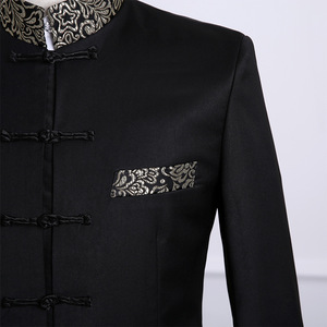 Traje Tradicional Chino de Primavera/Otoño, Estilo Zhongshan, Traje de Novio para Boda, Traje <span class=keywords><strong>Tang</strong></span> Masculino con Cuello Alto, Túnica Ajustada - Product Image 3