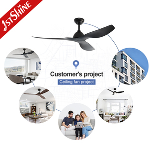 1stshine phòng khách hiện đại màu đen tiết kiệm năng lượng điều khiển từ xa 52 inch DC Quạt trần - Product Image 5