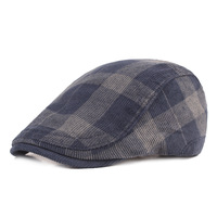 FF3672 Vintage velours côtelé artistes béret gavroche chapeau irlandais chasse conduite Cabbie Ivy chapeau mode Plaid plat gavroche casquette