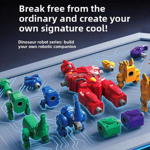 Robot Dinosaure Magnétique Transformable 5-en-1, Véhicule de Construction Éducatif en Plastique pour Garçons - Meilleure Vente - Product Image 3