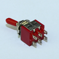 DaierTek Mini interrupteur à bascule en laiton DPDT bidirectionnel 6 broches On-On avec bornes à souder et poignée en plastique et en métal