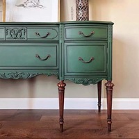 Mueble de Madera Maciza de Roble Francés con Altura Ajustable, Mesa Auxiliar de Almacenamiento Tallada de Estilo Neoclásico Europeo, Separador de Pasillo Retro