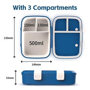 Lonchera Bento <span class=keywords><strong>Aohea</strong></span> con Logotipo Personalizado, Apta para Alimentos, Hermética, Portátil, Apta para Microondas y Lavavajillas, para Niños - Product Image 6