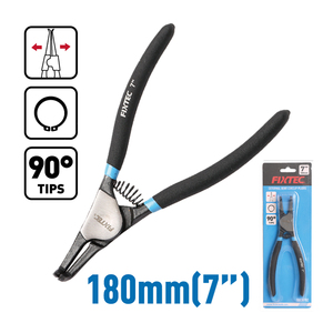 For FIXTEC Professional 7\" 180mm Steel <b>Pliers</b> <b>Set</b> Straight/Bent Head Internal/External Snap Ring Circlip Hand Tool OEM FHCP701/ - Product Image 3