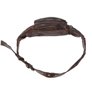 <span class=keywords><strong>MAROQUINERIE</strong></span> Marron Vintage Huile Cire En Cuir Véritable Ceinture Sac <span class=keywords><strong>Banane</strong></span> Café En Cuir Véritable Sac De Taille Pour Homme - Product Image 6
