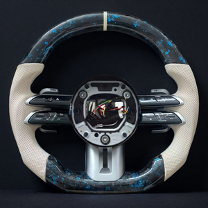 Volant en fibre de carbone forgé bleu de haute qualité pour <span class=keywords><strong>Mercedes</strong></span>-Benz W205 Classe C, W213 Classe E, X253 <span class=keywords><strong>GLC</strong></span>, W177 Classe A, C257 - Product Image 1