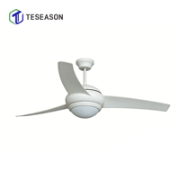 Ventilateur de plafond TS52-3CS 52 pouces - Moteur AC en cuivre 60W Moteur DC 30W - Télécommande - Lames en ABS - 110-240V - E27 & Lumière LED