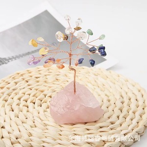 <b>Crystal</b> <b>Tree</b> Ornament Rose Quartz Base Handmade Geometric Shape Home Decoration Desk Decor Wishing <b>Tree</b> Money <b>Tree</b> - Product Image 3