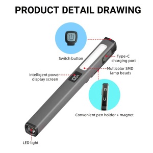 Lampe stylo COB multifonctionnelle portable BaiFeng avec deux sources lumineuses pour l'éclairage, la maintenance et les alertes médicales - Product Image 4
