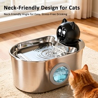 Fontaine à eau sans fil pour animaux de compagnie 2,2 L, batterie 2000 mAh, chargement USB, distribution intelligente par induction, fontaine prismatique pour chat avec filtre