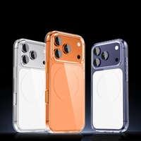 Étui de téléphone de luxe transparent magnétique antichoc et étanche pour iPhone 17 Pro Max, couleur unie, TPU+PC+Magnétique pour iPhone 17e