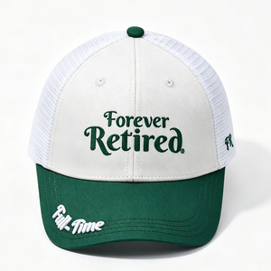 <span class=keywords><strong>หมวก</strong></span>แก๊ปทรง Trucker สีขาวเขียวทูโทน 6 แผง ผ้าแคนวาสตาข่ายระบายอากาศได้ดี เหมาะสำหรับผู้ใหญ่ทุกเพศ สวมใส่สบายๆ สำหรับกิจกรรมกลางแจ้ง  พร้อมลาย 'Forever' - Product Image 2