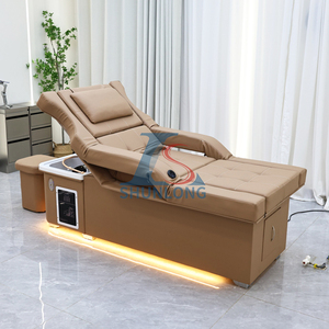 Fauteuil de Lavage de Cheveux et de Soin du Cuir Chevelu OEM/ODM d'Usine avec Dossier Relevable, Table de Massage Thaïlandais des Pieds et <span class=keywords><strong>Lit</strong></span> de Pédicure-Shampooing - Product Image 1