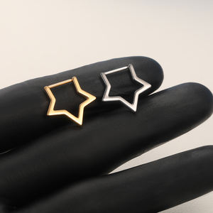 Lingchee titanio estrella anillo segmento ASTM F136 labio nariz cuerpo Piercing joyería pendientes mujer moda cuerpo Piercing joyería - Product Image 3