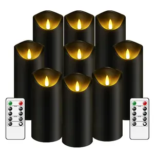 Conception de biseau classique personnalisée bougies sans flamme à LED atmosphère de terreur bougies flickring d'halloween réalistes