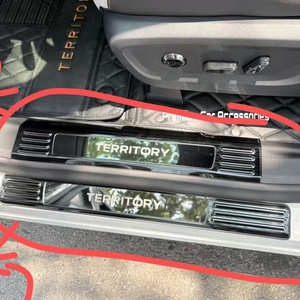 WZXD 2023 New <b>Door</b> Sill <b>Plate</b> Protector Brushed Black Stainless Steel <b>Door</b> Entry Guards Welcome Cover for TERRITORY - Product Image 2