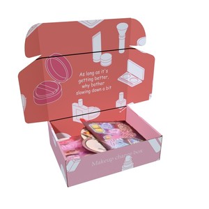 Boîte de papier ondulé rose de conception personnalisée boîte d'emballage de <span class=keywords><strong>maquillage</strong></span> de beauté cosmétique boîte d'expédition d'expédition de soins de la peau - Product Image 2