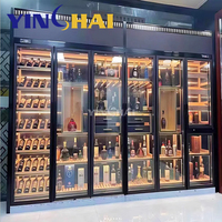 Lemari Anggur Mewah dari Baja Anti Karat, Kuningan, dan Kaca dengan Lampu LED, Unit Pendingin, dan Termostat dari Guangdong, Tiongkok