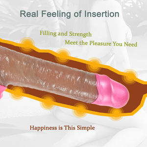 Pene realista 7 velocidades telescópico potenciadores de la intimidad vibrador y Consolador de silicona líquida para adultos parejas juguete Sexy - Product Image 4
