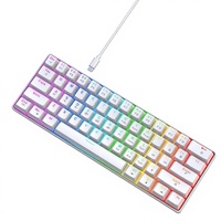 Nouveau clavier mécanique filaire pour jeux, 61 touches, rétroéclairage LED RVB, USB, design ergonomique, multi-touches, ambidextre, pour ordinateur de bureau