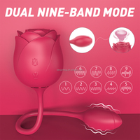 USB-Aufladbarer Rosen-Vibrator für Frauen Klitoris-Saugstimulator 9 Frequenzmodi Erwachsenen-Spielzeug