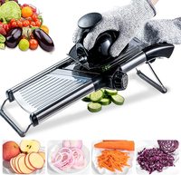 Mandoline de cuisine en acier inoxydable, trancheuse à légumes réglable - HD24836-L