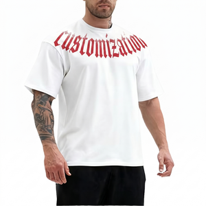 Camiseta Oversize Personalizada al por Mayor a Bajo Precio para Hombre, Estilo Urbano, con Estampado Gráfico, Lisa, de Algodón Pesado, Ropa OEM TKAN6618 - Product Image 1