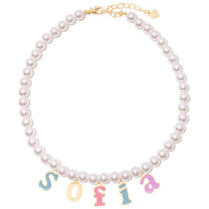 Spot anglais première 26 lettres bricolage collier de perles <span class=keywords><strong>avec</strong></span> pendentif accessoire plaqué or assortis <span class=keywords><strong>mots</strong></span> personnalisés pour les fêtes - Product Image 6