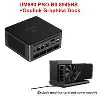 Mini PC Gamer UM890 UM880 Pro MINISFORUM, AMD R9 8945HS 7 8845HS, 2*DDR5 5600MHz, 2*PCIE4.0, 2*USB4.0, con Base de Gráficos