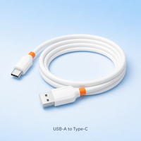 Kabel USB A ke Micro B Pengisian Cepat 2.4A 480Mbps Sinkronisasi Data TPE High Gloss 1M Kabel Charger Android OEM Grosir