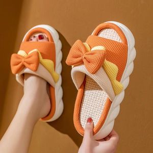 New Material TPR Sole Slippers for Women New Styles Falx Shoe Upper Bow Slippers for Women With High Material - Product Image 5