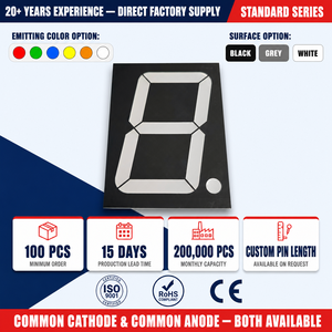 Prix d'usine – Affichage numérique à 7 LED de 4 pouces, 1 chiffre, lumière rouge, grand indicateur numérique pour panneaux de prix de carburant extérieurs, boîtier d'affichage LED - Product Image 1