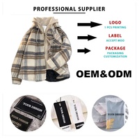 Maden Veste décontractée en tweed à motif écossais pour homme Style ample col montant grande taille Duffle Jacket pour l'automne hiver