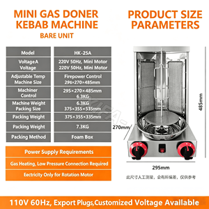 Máquina Comercial Automática para Asar Kebabs con Brochetas Giratorias, Barbacoa Eléctrica sin Humo con Recubrimiento Electrolítico para Cafeterías - Product Image 6