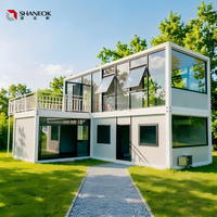Villa de luxe préfabriquée pliable 3-en-1 de 20 pieds, maison portable moderne en panneaux sandwich pour habitation, salon et bureau extérieur