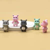 Stylos personnalisables sans BPA à perles interchangeables, motif animal de dessin animé Hippopotame, perles focales 3D en silicone pour stylos DIY, vente en gros