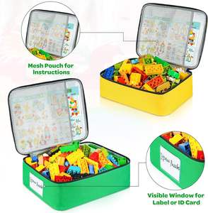 5 packs de sacs de rangement transparents rectangulaires pour jouets, poches en filet avec étiquettes pour le voyage, compatibles avec les briques <span class=keywords><strong>Lego</strong></span>, les tuiles magnétiques, les jeux de construction pour enfants - Product Image 2