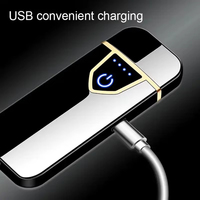 Vente en gros USB rechargeable double arc briquet électronique meilleur coupe-vent coupe-vent pour l'utilisation de cigarettes emballé boîte cadeau pour coffrets cadeaux