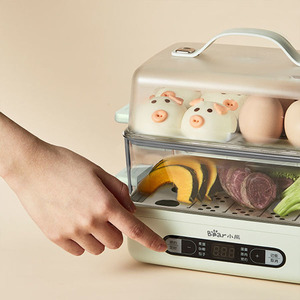 Vaporera eléctrica Little Bear ZDQ-B06N3 de doble capa con control digital para cocinar huevos al desayuno - Product Image 4