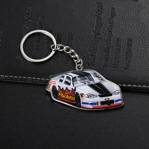 工場カスタムキーリングキーホルダー樹脂エポキシクールレーシングカーシェイプキーホルダーメタルファッション3Dカーデザインエナメルロゴキーホルダー - Product Image 4