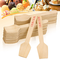 Su misura Mini legno stampato vanga Logo biodegradabile eco-friendly usa e getta cucchiaio per uso quotidiano feste per raccogliere il ghiaccio