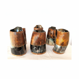 Auténtica Taza Vikinga Ecológica de Cuerno de Búfalo Hecha a Mano, Grado Alimenticio, Estilo Medieval, Religiosa, Feng Shui, Taza de Cerveza con Diseño Animal - Product Image 1