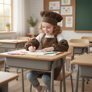 Ensemble <span class=keywords><strong>de</strong></span> <span class=keywords><strong>tablier</strong></span> <span class=keywords><strong>de</strong></span> <span class=keywords><strong>cuisine</strong></span> et chapeau <span class=keywords><strong>de</strong></span> chef réglable pour enfants, personnalisable, réutilisable et sans manches, pour la peinture - Product Image 5