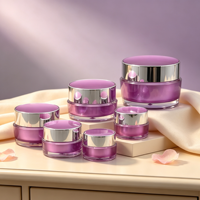 Pot cosmétique rond en acrylique or, vert, rose, blanc, violet de 5g, 10g, 15g, 20g, 30g, 50g avec couvercle à vis pour crème de soin