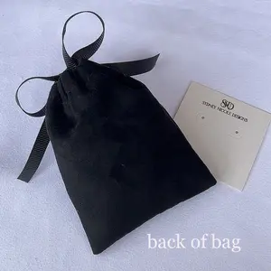 Sacs-cadeaux en ruban de daim noir 5x7cm 7x9cm 9x12cm 10x15cm livraison gratuite chaussures sous-vêtements pochettes à cordon sac d'emballage de bijoux