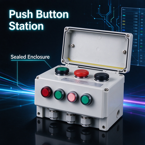 Caja de Control Industrial Impermeable con Botón Pulsador para Equipos de Exterior - Product Image 1
