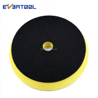 EVERTOOL Kits de tampons de polissage en éponge de 6 pouces (150 mm) pour l'entretien automobile, tampons de lustrage jaunes pour la finition et le cirage, tampon en mousse encastré